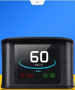 Car HUD speedometer in use during the day, displaying digital speed clearly on the screen with high visibility in daylight.