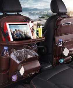 Premium PU Leather Car Seat Back Organizer