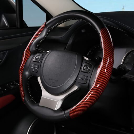 Luxury Carbon Fiber Steering Wheel Cover