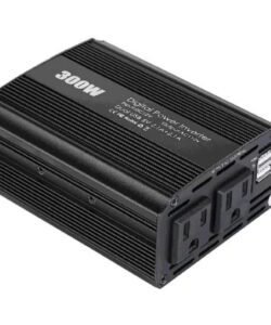 black 300W Car Power Inverter – Converts 12V DC to 110V AC with Dual USB and AC Outlets