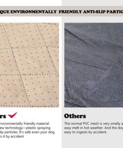 Zoomed-in view of the seat cover's heavy-duty, scratch-resistant, and quilted fabric for durability and comfort.