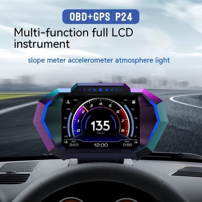 Multifunctional P24 Car HUD Display with OBD and GPS – Real-Time Speed & Engine Data