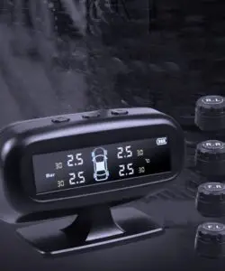 External tire pressure sensors with USB-rechargeable monitoring system