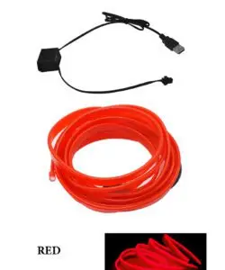 Red car LED strip light for ambient interior atmosphere