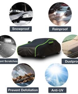 Close-up of car cover material showing waterproof and sunscreen protective fabric